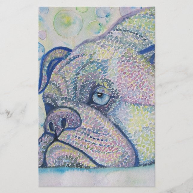 winter bulldog stationary stationery (Front)