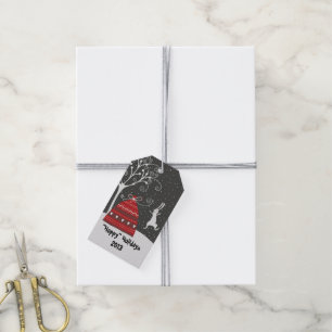 Winter Bunny Hoppy Holidays Gift Tags