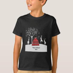 Winter Bunny Hoppy Holidays T-Shirt