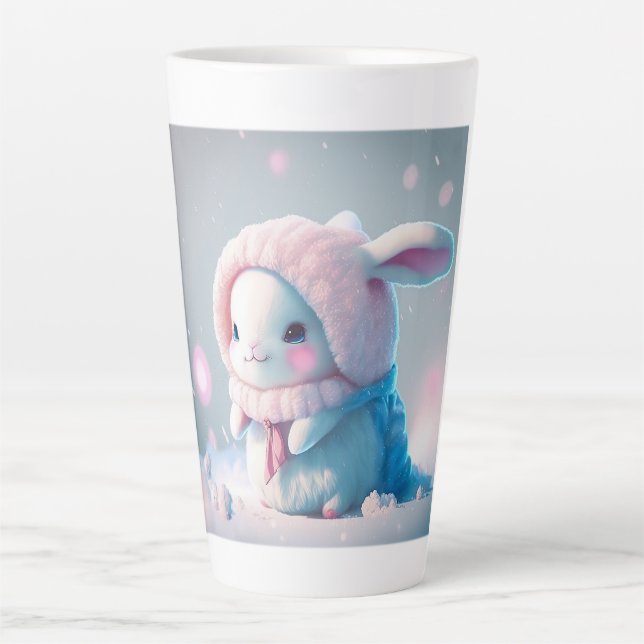 Winter Bunny Latte Mug  (Front)