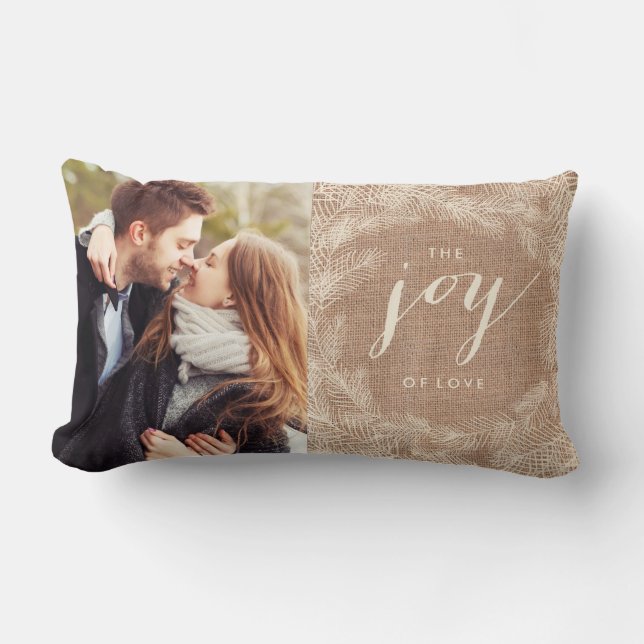 WINTER BURLAP | JOY STYLISH HOLIDAY PILLOW (Front)