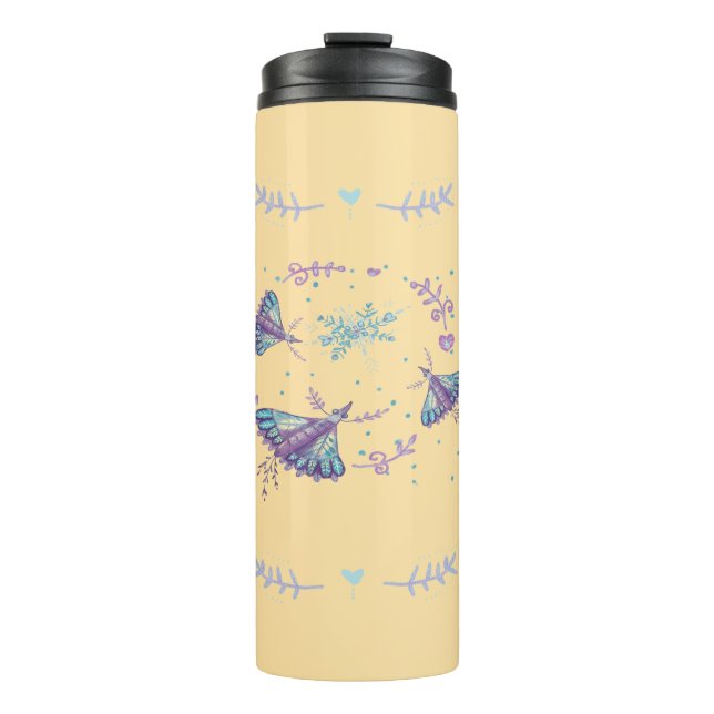 winter butterfly thermal tumbler (Front)