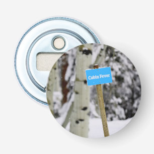 Winter Cabin Fever Holiday Season Snow Bottle Opener