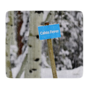Winter Cabin Fever Holiday Season Snow Cutting Board