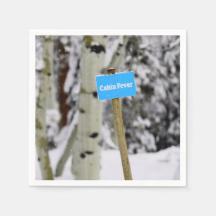 Winter Cabin Fever Holiday Season Snow Napkin