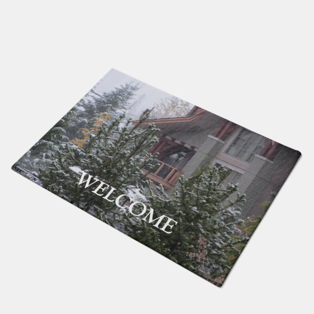 Winter Cabin in Whistler Doormat (Angled)