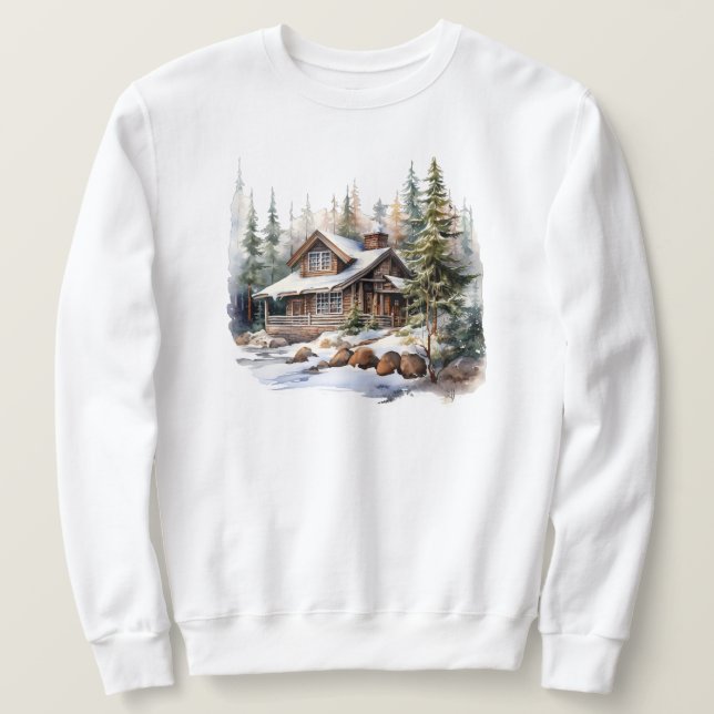 Winter Cabin Sweatshirt (Design Front)