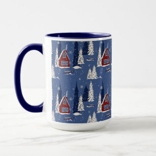 Winter Cabin Two-Toned 15 oz Mug