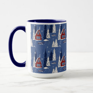 Winter Cabin Two-Toned 15 oz Mug