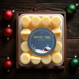 Winter Cabin Wax Melts Round Business Sticker
