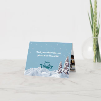 Winter Calm & Kind Wishes Thank You Card