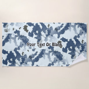 Winter Camouflage Beach Towel