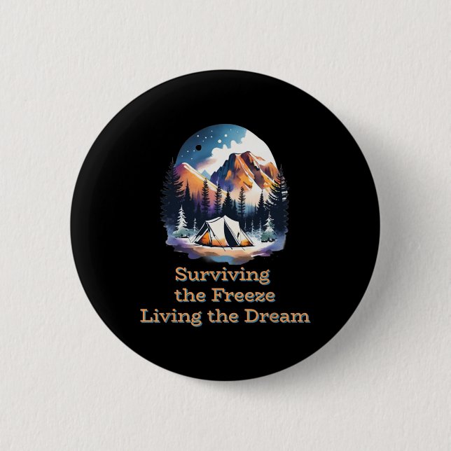 Winter Camping Hob  2 Inch Round Button (Front)