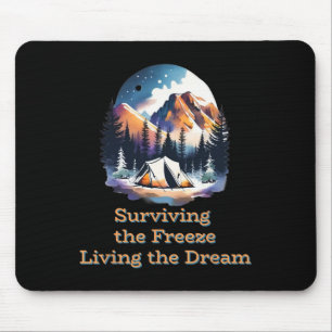 Winter Camping Hob Mouse Pad