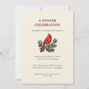 Winter Cardinal Celebration Party Invitation