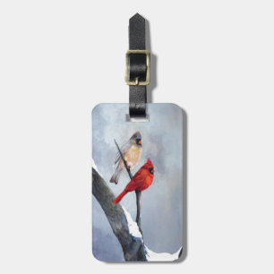 Winter Cardinal Custom Luggage Tag