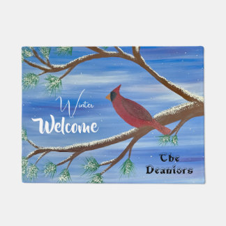 Winter Cardinal Doormat