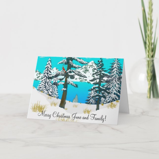 Winter Cardinal Holiday Card (Front)