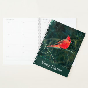 Winter Cardinal in Snowstorm - Enhanced Planner