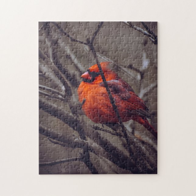 Winter Cardinal Jigsaw Puzzle (Vertical)