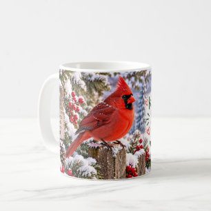 Winter Cardinal Keep Your Spirits Bright Coffee Mug