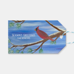 Winter Cardinal Magnetic Christmas Card Gift Tags