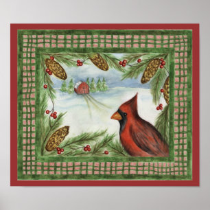 Winter Cardinal Poster