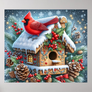 Winter Cardinal Poster