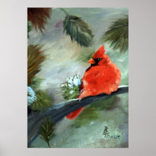 Winter Cardinal Poster