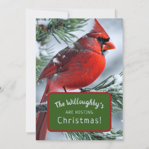 Winter Cardinal RIP Memorial Christmas Wedding Invitation