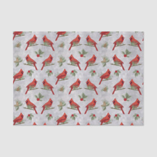 Winter Cardinals and Pines Tissue Paper