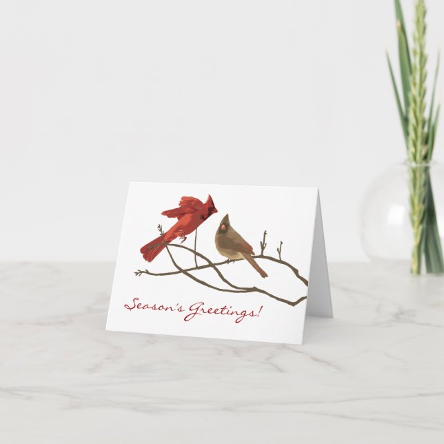 Winter Cardinals Christmas Holiday Card (Front)