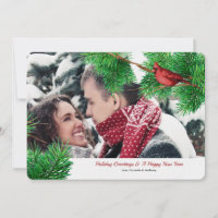 Winter Cardinals Photo Holiday Card
