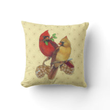Winter Cardinals Pine and Holly