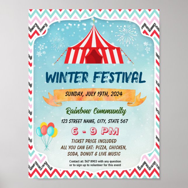 Winter carnival festival event flyer poster (Front)