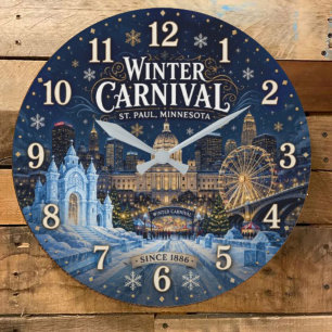Winter Carnival Festival St. Paul Minnesota Large Clock
