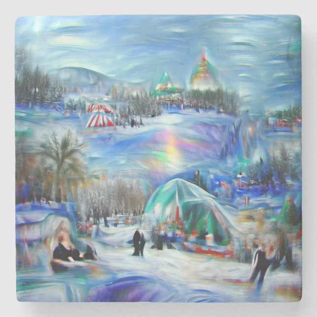 Winter Carnival  Stone Coaster (Front)