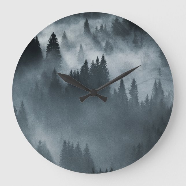 Winter Carpathian: Sunrise Mountain Landscape Large Clock (Front)