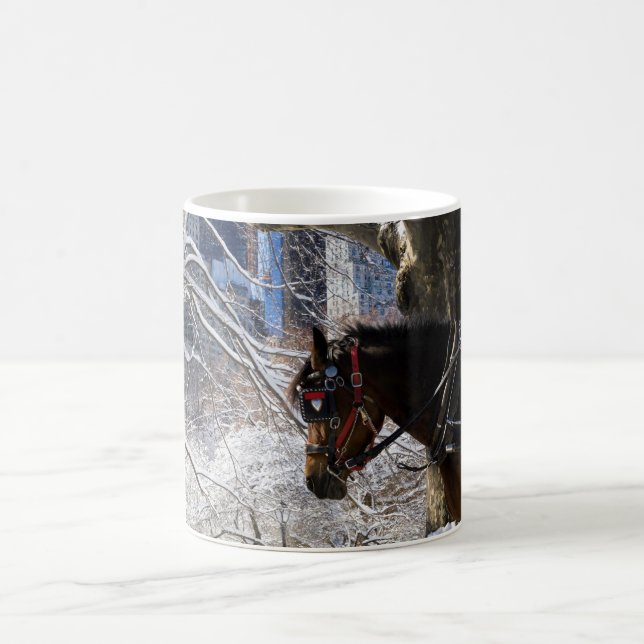 Winter Carriage Horse Coffee Mug (Center)