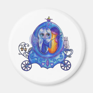 Winter Carriage Ride Fairy Polar Bear Cute Big Eye Magnet