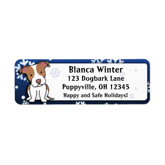 Winter Cartoon American Pit Bull Terrier (Front)