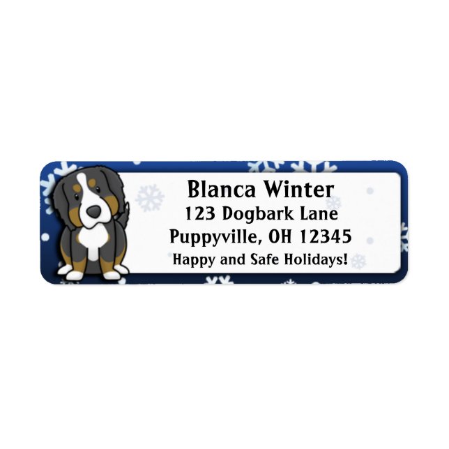 Winter Cartoon Bernese Mountain Dog (Front)