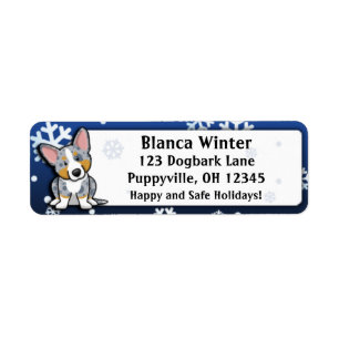 Winter Cartoon Merle Cardigan Welsh Corgi