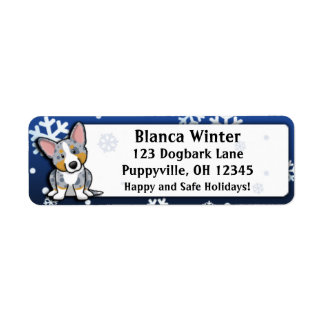 Winter Cartoon Merle Cardigan Welsh Corgi