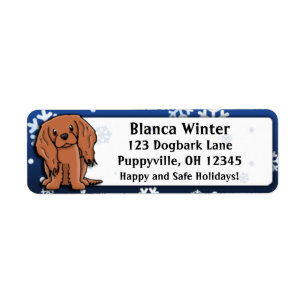 Winter Cartoon Ruby Cavalier King Charles Spaniel