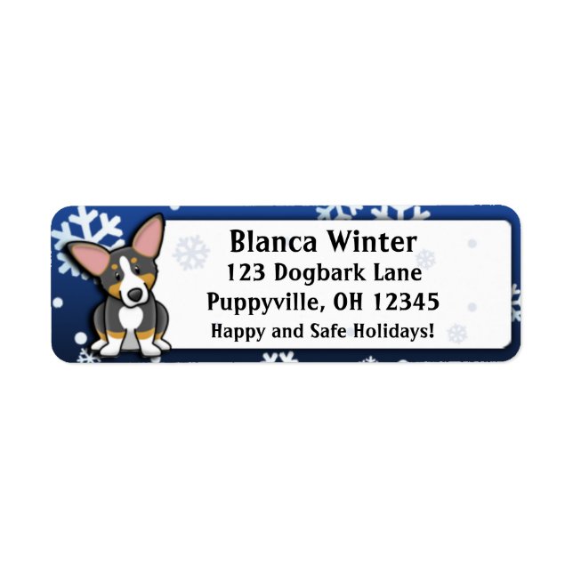 Winter Cartoon Tricolor Pembroke Welsh Corgi (Front)