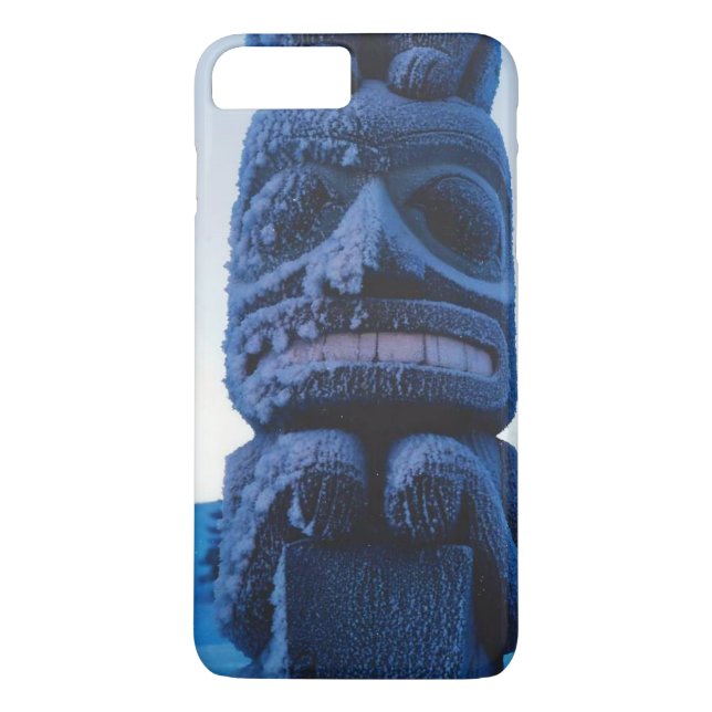 Winter Carved Alaskan Totem Pole Photo Designed Case-Mate iPhone Case (Back)