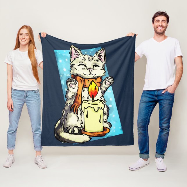 Winter cat fleece blanket (In Situ)