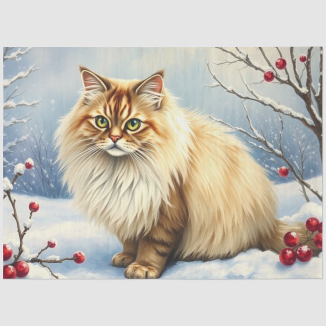 Winter Cat Tissue Paper (Front)