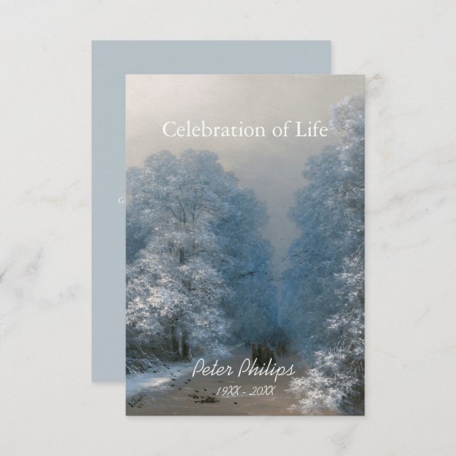 Winter Celebration of Life 2 Funeral Announcement (Front/Back)
